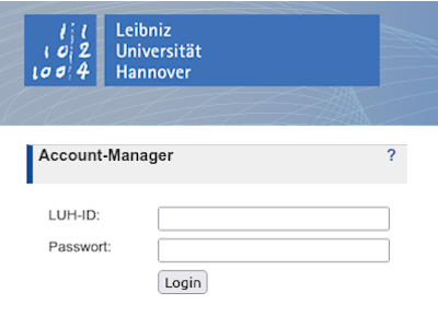 IdM-AccountManager Startscreen