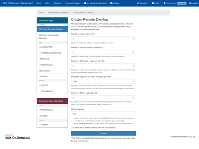Dashboard Cluster Web Portal